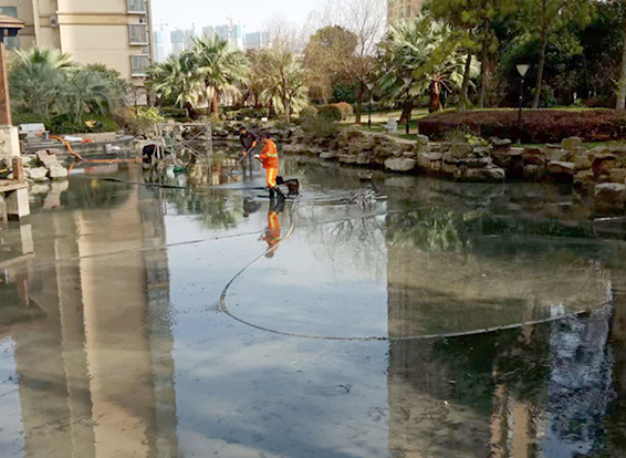 迁西景观池淤泥清理